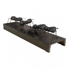 Blackened metal ant sculpture